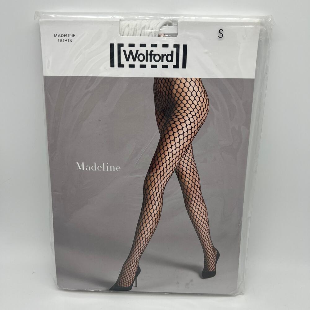 Wolford Madeline Tights White Sz S 19173 New Sealed Package Fishnets Mesh Sheer